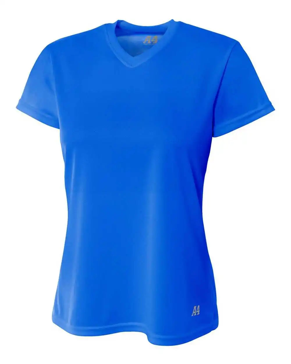 A4 Nw3254 Women’s Short Sleeve V-neck Birds Eye Mesh Tee - Royal