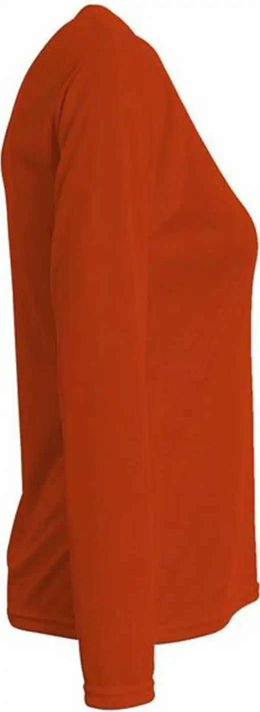 A4 Nw3425 Ladies’ Long-sleeve Sprint V-neck T-shirt - Athletic Orange