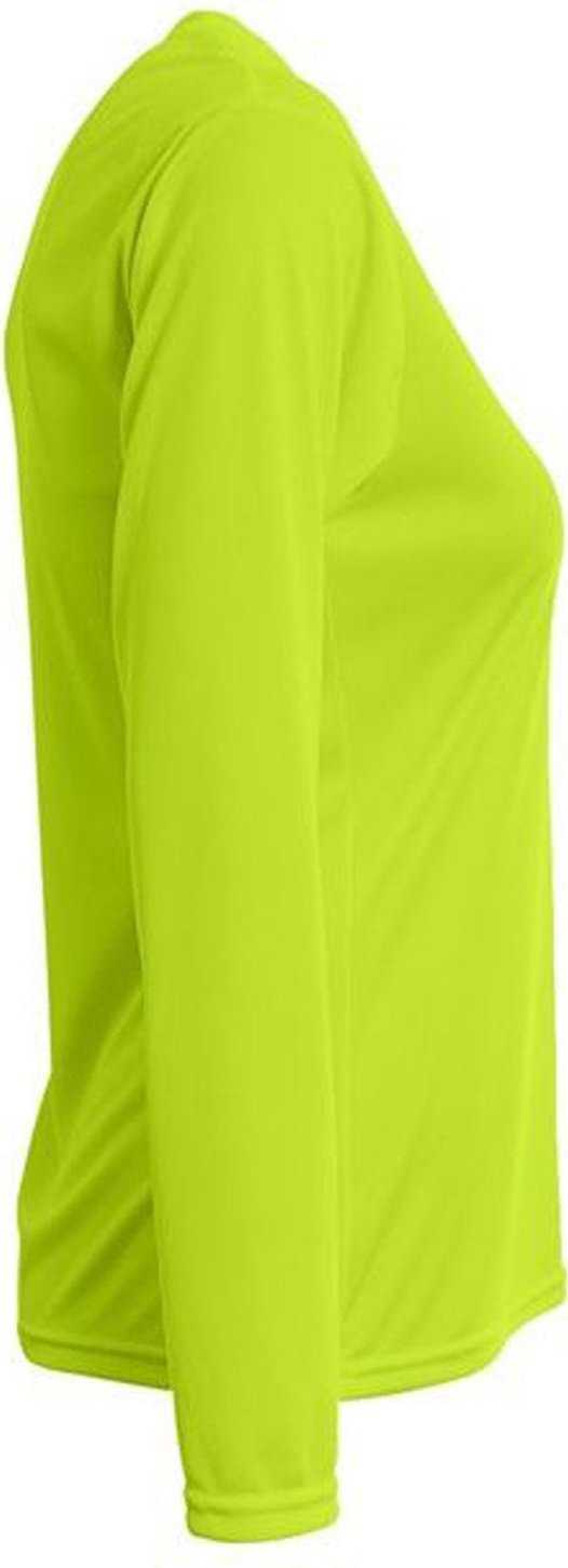 A4 Nw3425 Ladies’ Long-sleeve Sprint V-neck T-shirt - Lime