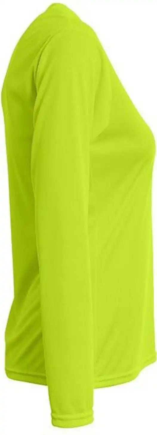 A4 Nw3425 Ladies’ Long-sleeve Sprint V-neck T-shirt - Lime