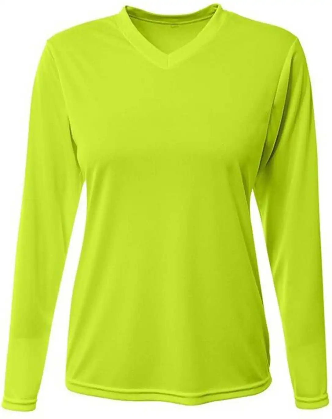 A4 Nw3425 Ladies’ Long-sleeve Sprint V-neck T-shirt - Lime
