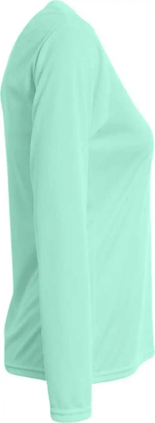 A4 Nw3425 Ladies’ Long-sleeve Sprint V-neck T-shirt - Pastel Mint
