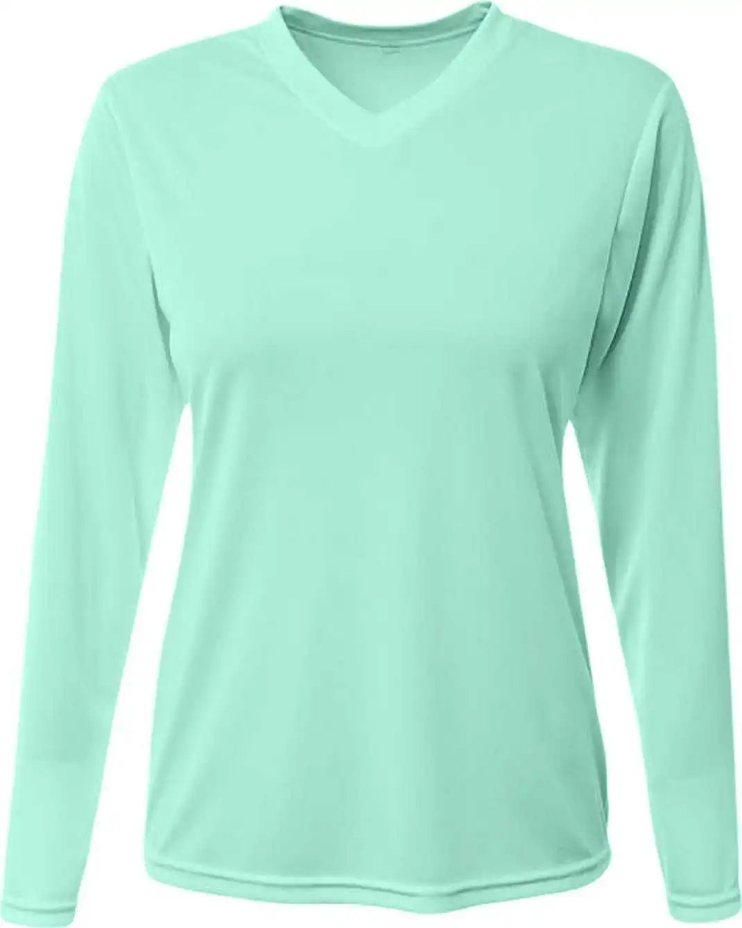 A4 Nw3425 Ladies’ Long-sleeve Sprint V-neck T-shirt - Pastel Mint