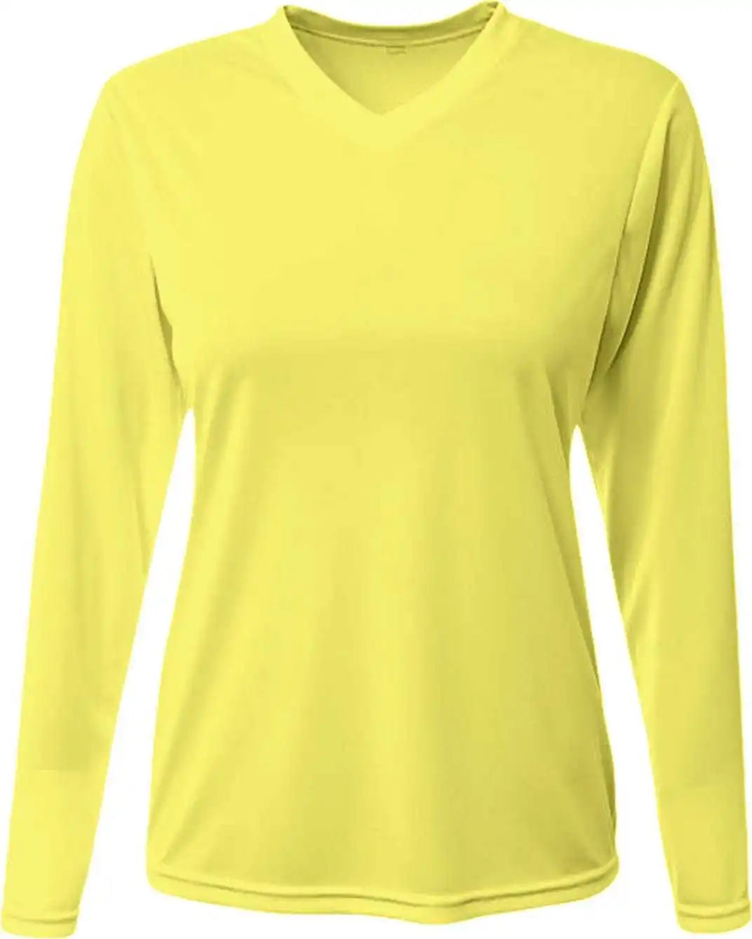 A4 Nw3425 Ladies’ Long-sleeve Sprint V-neck T-shirt - Safety Yellow
