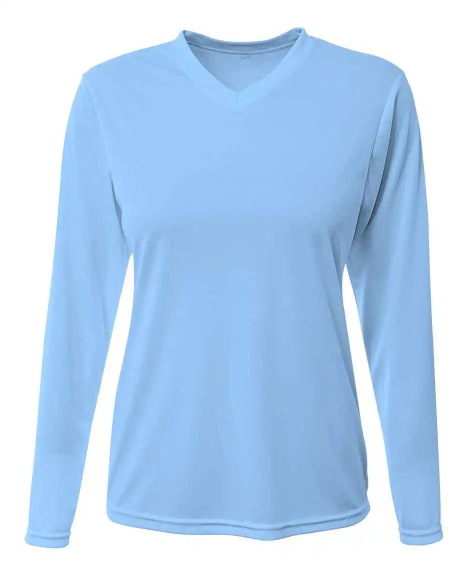 A4 Nw3425 Women’s Sprint Long Sleeve Tee Light Blue