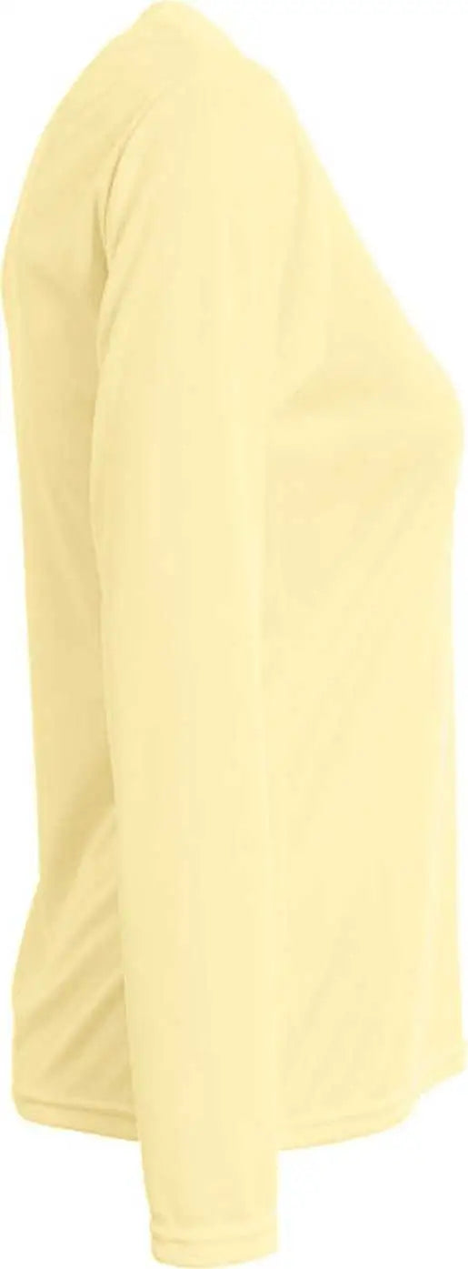 A4 Nw3425 Women’s Sprint Long Sleeve Tee - Light Yellow