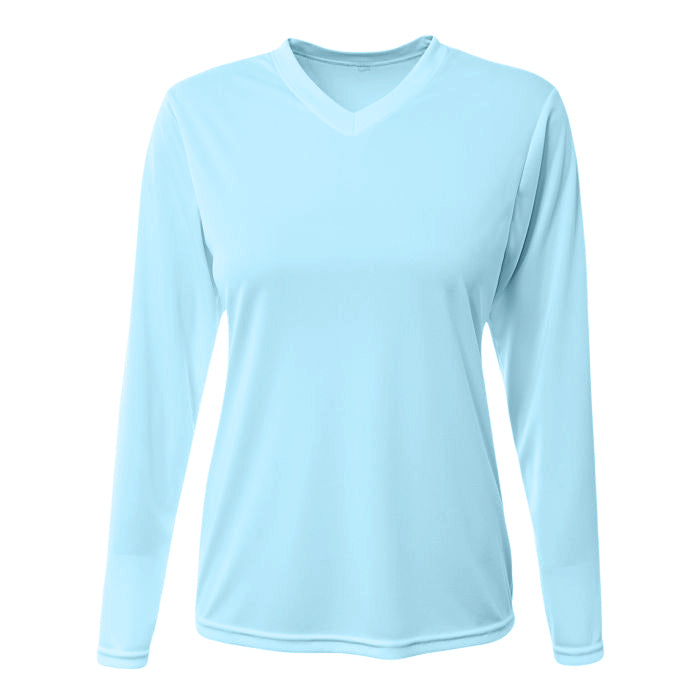 A4 Nw3425 Women’s Sprint Long Sleeve Tee - Pastel Blue - Blue-ice / Ladies Xs