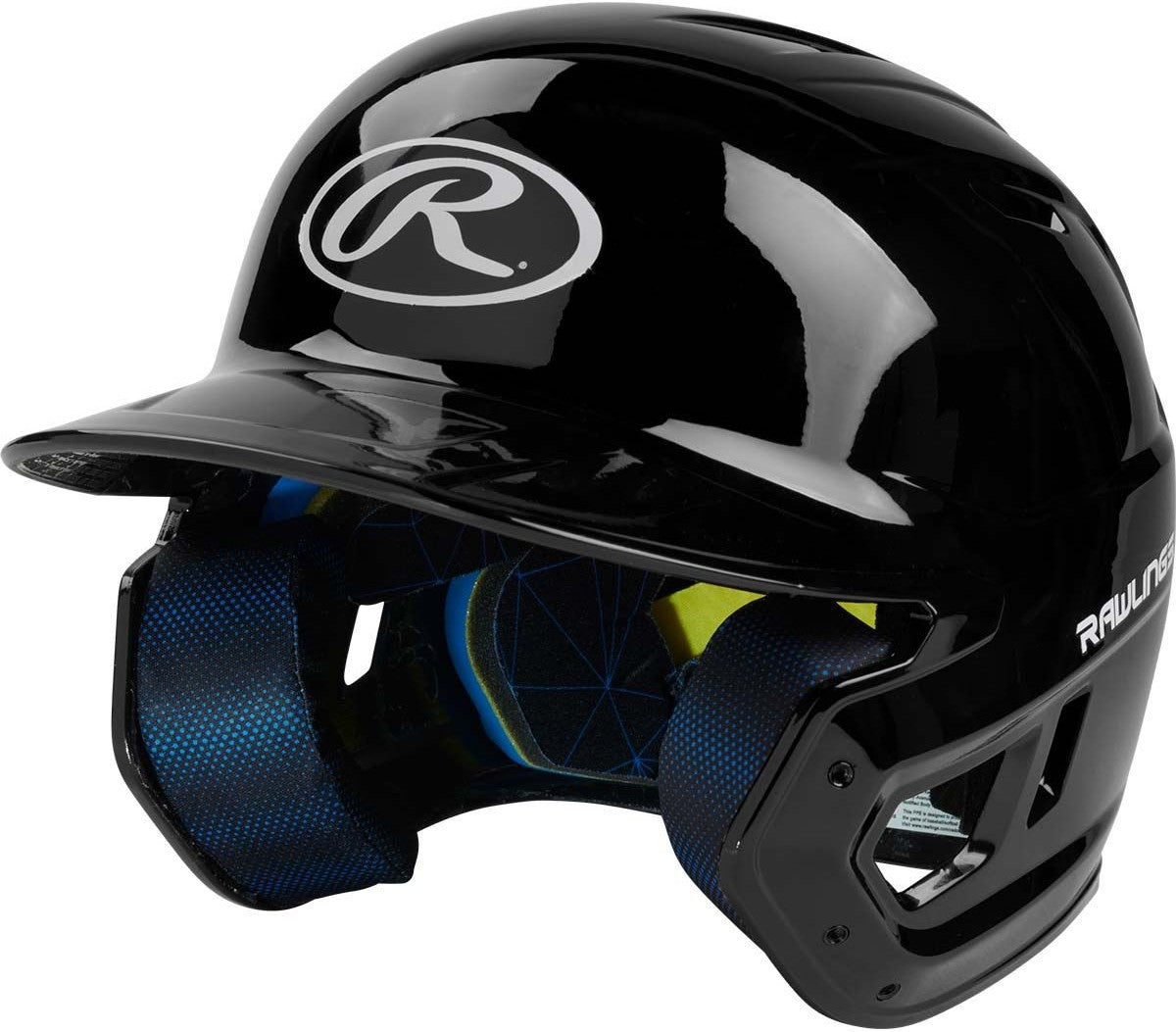 Rawlings Mach Gloss Color Batting Helmet - Black
