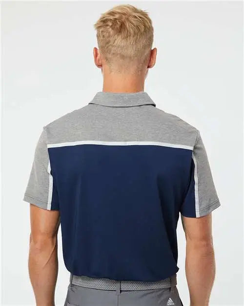 Adidas A512 Ultimate Colorblocked Polo - Collegiate Navy Grey Two Five Melange