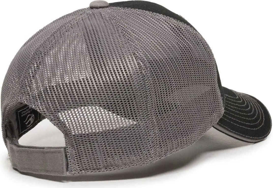 Oc Sports Gwt-101m Adjustable Mesh Back Cap - Black Grey - Gray / 6 7/8’’ - 7 1/2’’