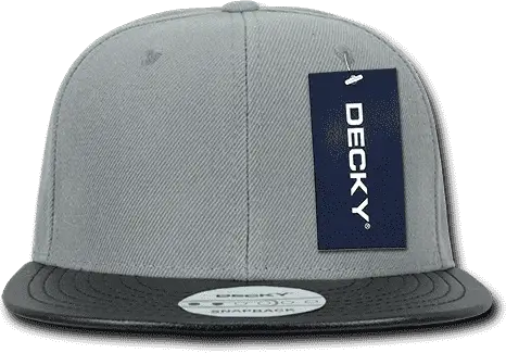 Decky 1071 Acrylic/vinyl Snapback Cap - Gray Black - one Size Fits Most