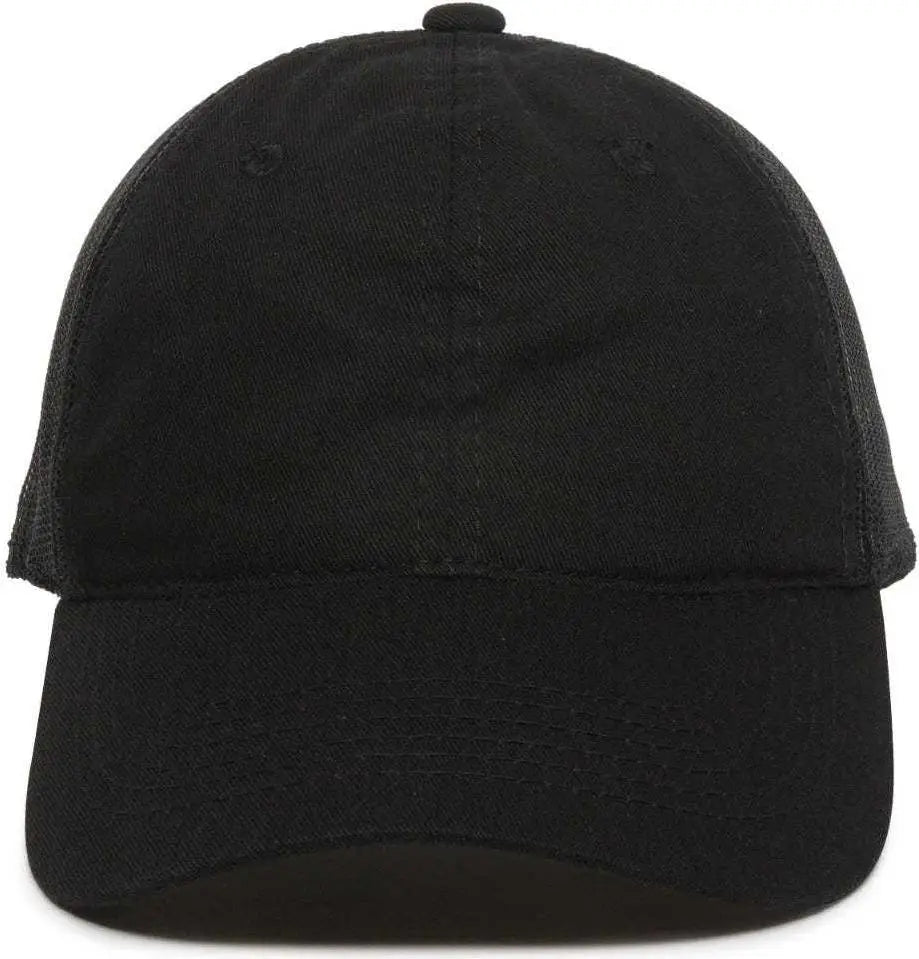 Oc Sports Fwt-130 Garment Wash Mesh Back Baseball Cap - Black - 6 7/8’’ - 7 1/2’’