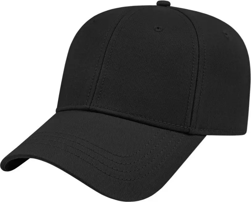 Cap America I3034 Chino Twill with Snap Tab Closure - Black - one Size Fits Most