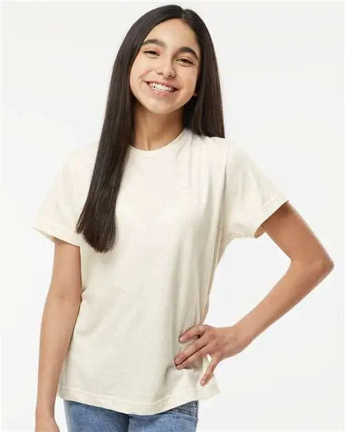 Lat 6101 Youth Fine Jersey Tee - Natural Heather
