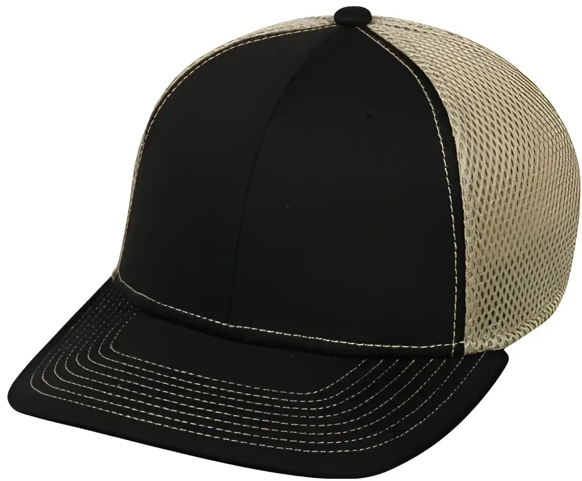 Oc Sports Mws1125 Proflex Fit Sandwich Mesh Ball Cap - Black Khaki - 6 3/4’’ - 7 1/8’’