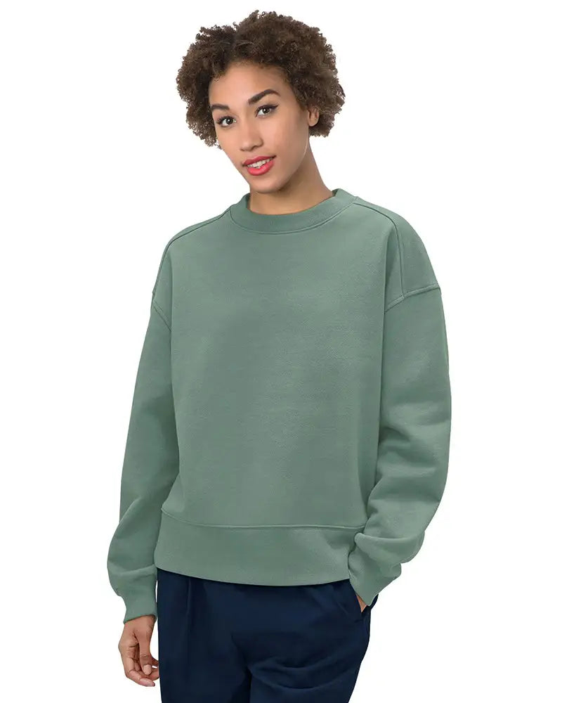 Bayside 7702 Women’s Usa-made Fleece Crewneck Sweatshirt - Sage