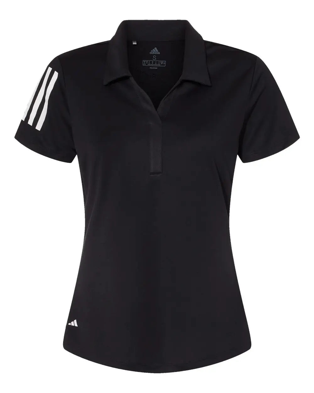 Adidas A481 Women’s Floating 3-stripes Polo - Black White - s