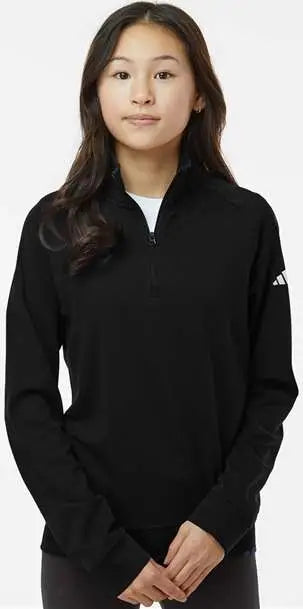 Adidas A4001 Youth Quarter-zip Pullover - Black