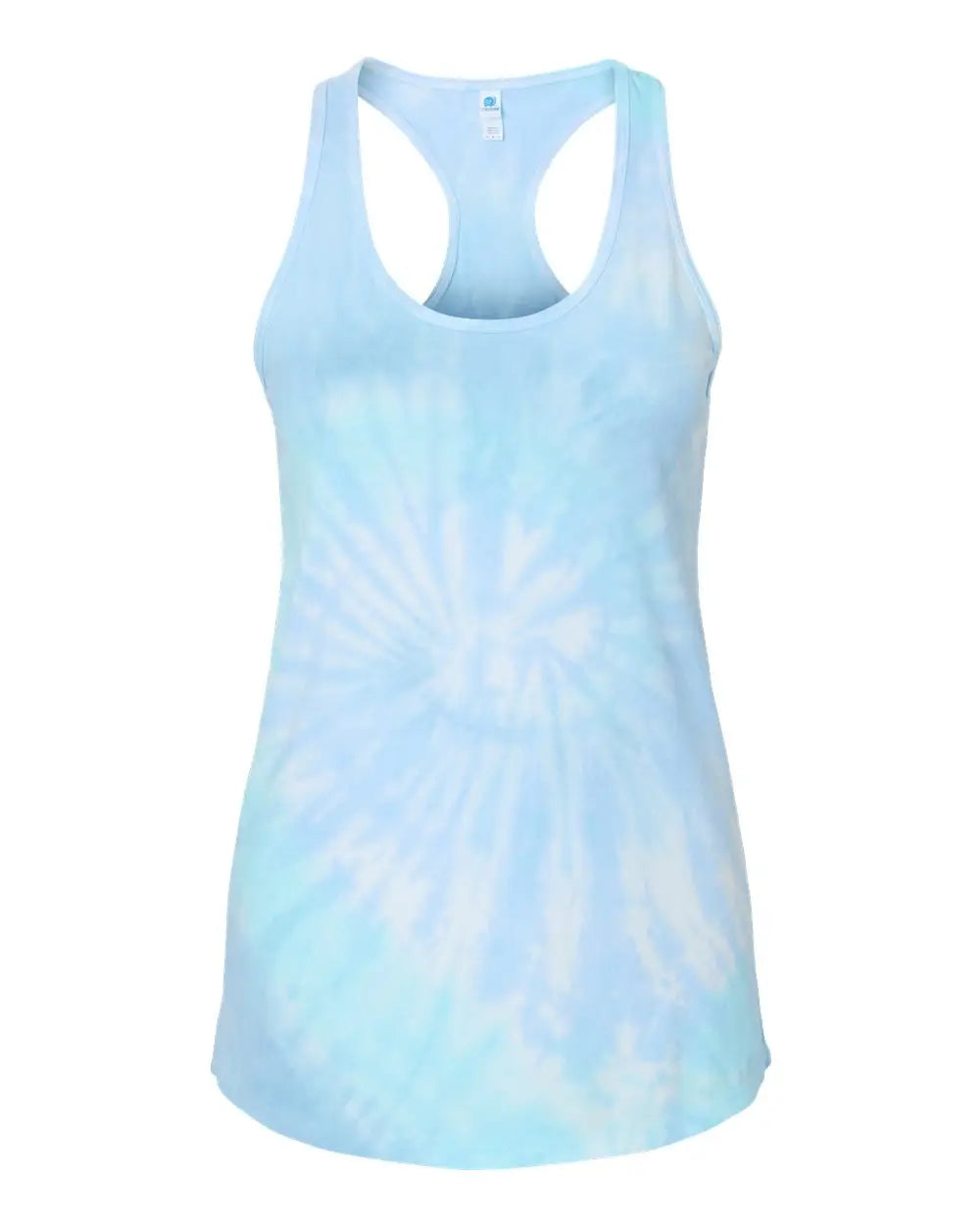 Colortone 3400co Women’s Tie-dyed Racerback Tank Top - 3400 - Lagoon - Ladies Xs