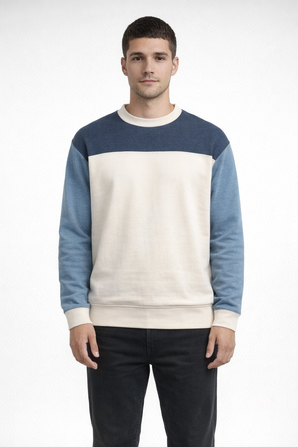 Navy Heather UNISEX COLORBLOCK CREW
