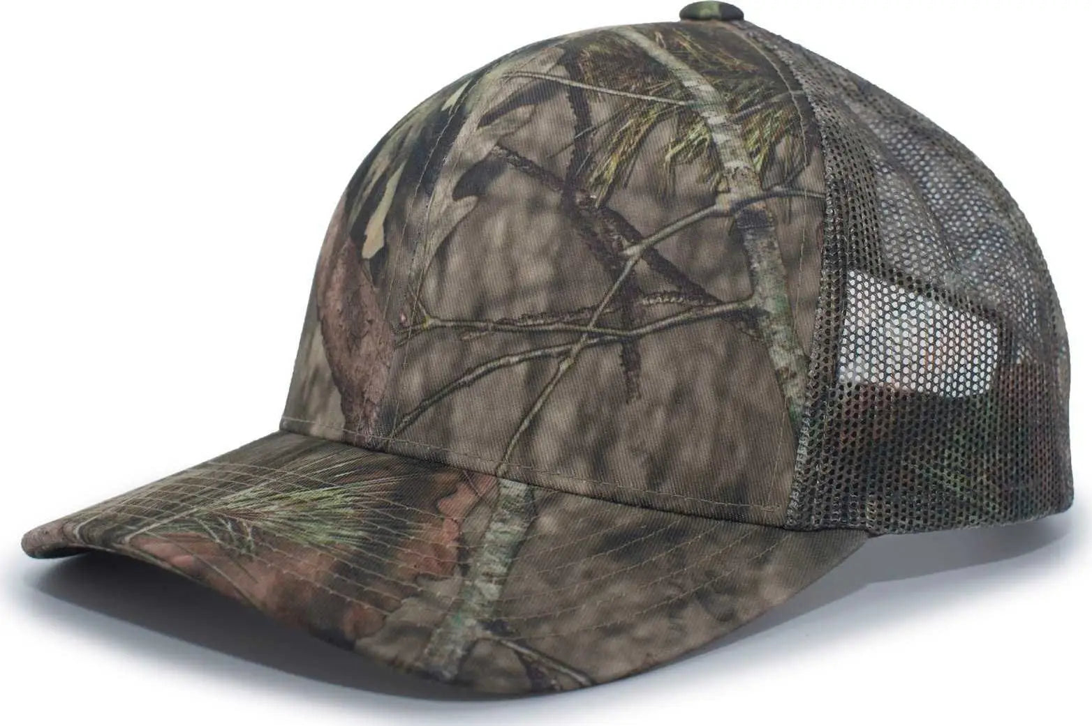 Pacific Headwear 108c Camo Trucker Snapback Cap - Break-up Country Coun - Mossy Oak / 7’’ - 7 7/8’’