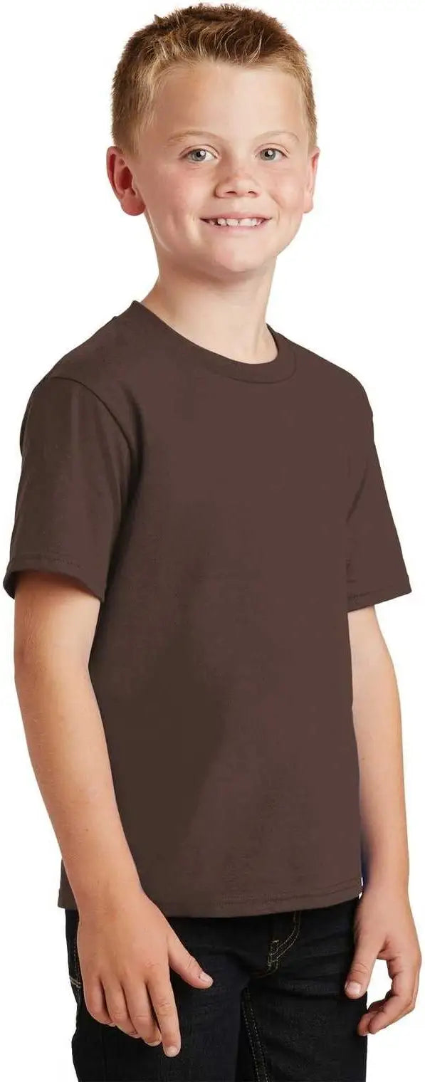Port & Company Pc450y Youth Fan Favorite Tee - Dark Chocolate Brown