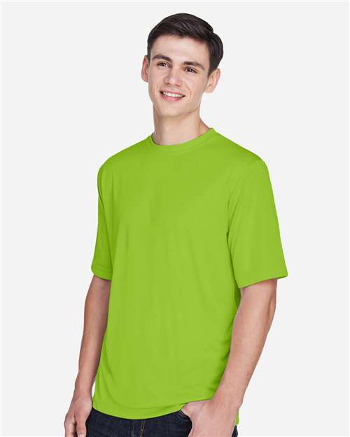 Front View of Acid Green Men's Zone Performance T-Shirt - TT11