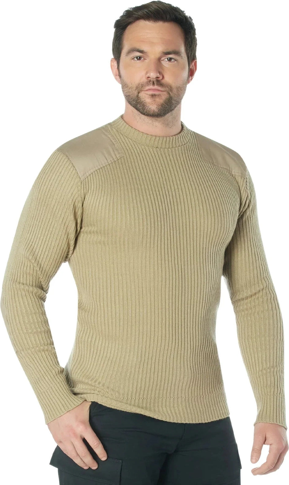 Acrylic Commando Sweater - Khaki / s
