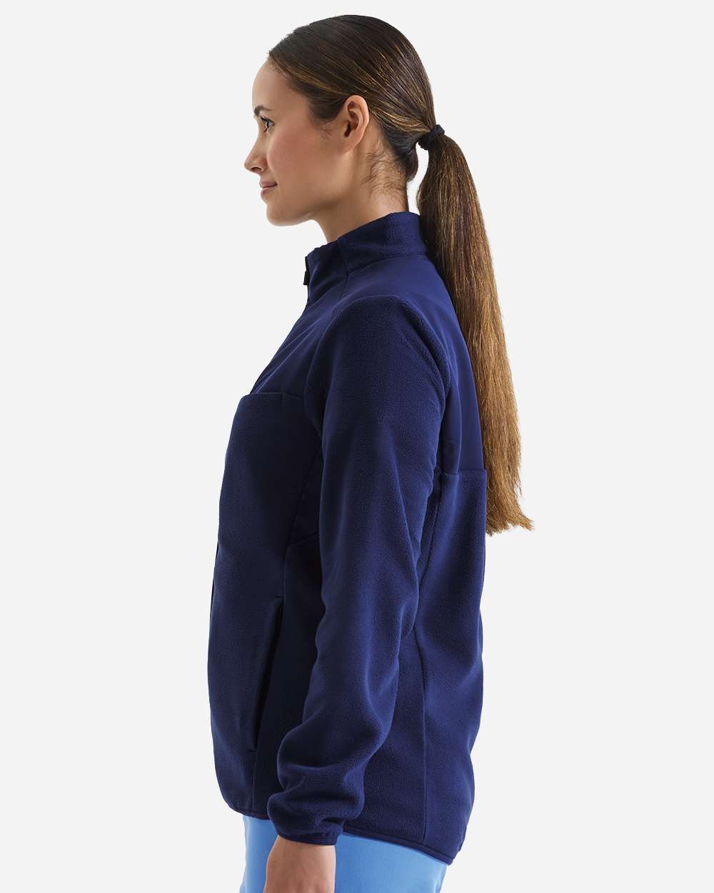Action Navy Women's Agility Panelled Fleece Full-Zip Jacket - NN802 plain