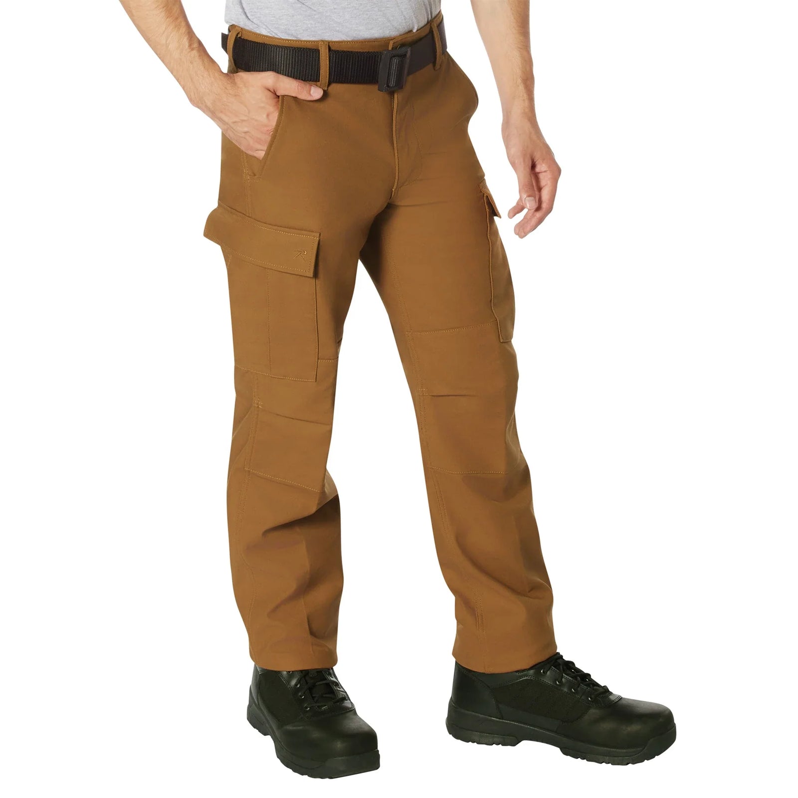Active Flex Fleece Lined Canvas Work Pants - Brown / 30w x 30l