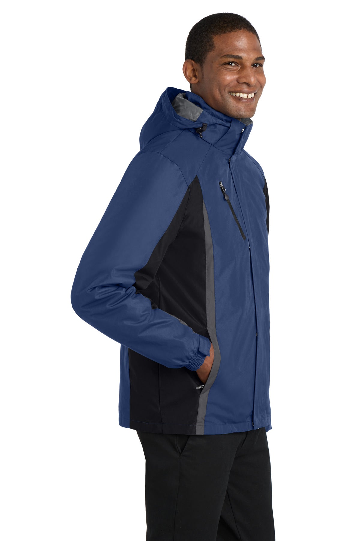 Ad Blu/Blk/Gry Port Authority Colorblock 3-in-1 Jacket. J321