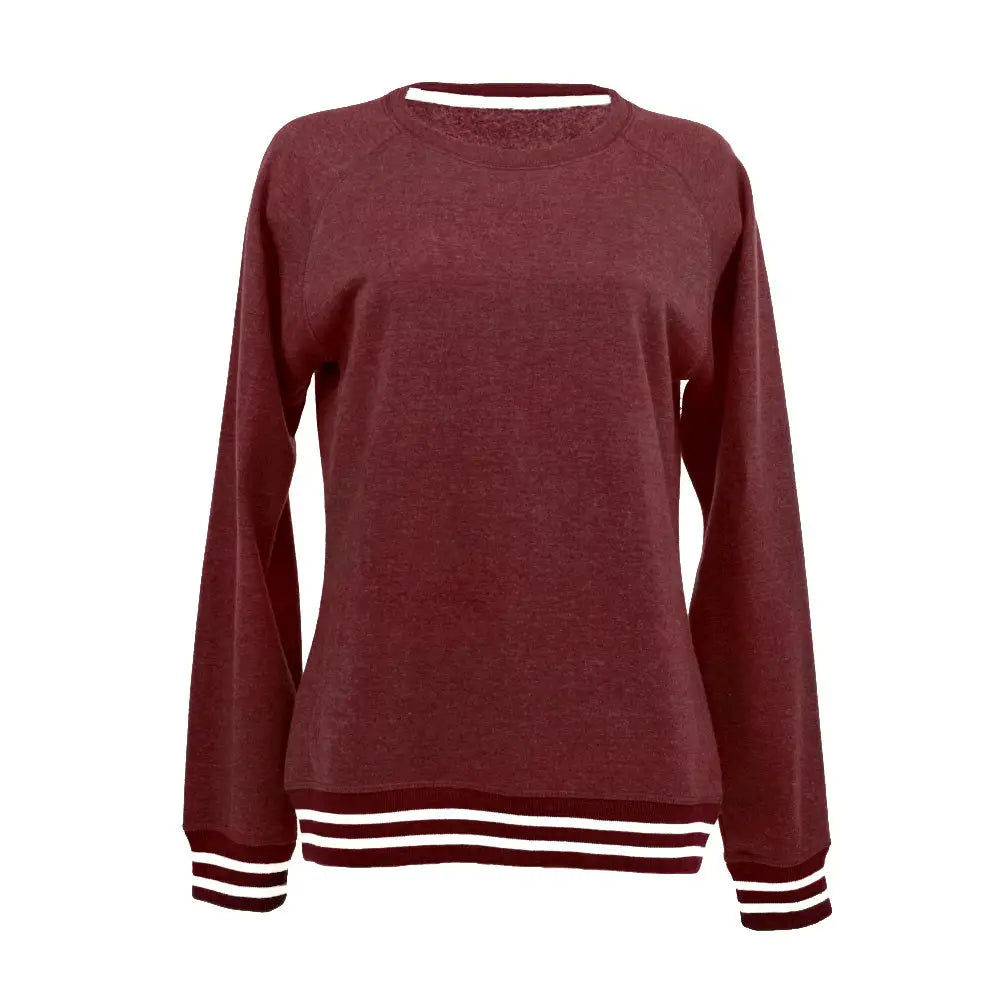 J. America 8652j Women’s Relay Crewneck Sweatshirt - 8652 - Maroon - Ladies s