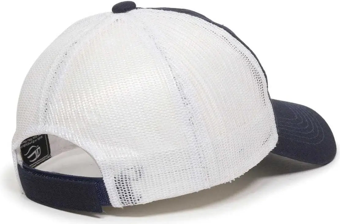 Oc Sports Fwt-130 Garment Wash Mesh Back Baseball Cap - True Navy White