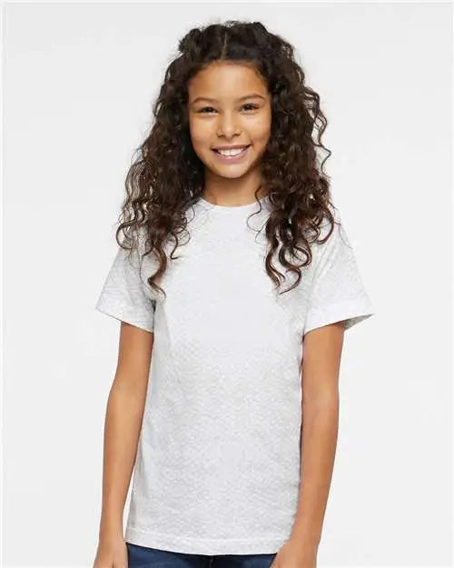 Lat 6101 Youth Fine Jersey Tee - White Reptile