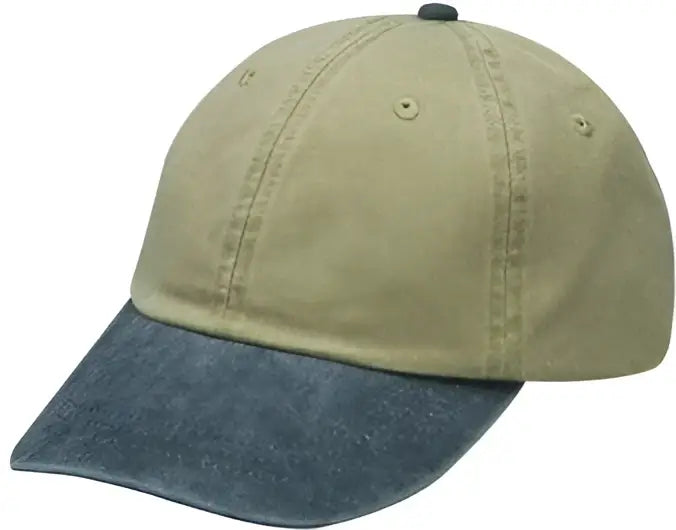 Adams Headwear Lp101 Optimum Pigment-dyed Cap - Khaki Navy - one Size Fits Most
