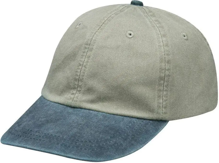 Adams Headwear Lp101 Optimum Pigment-dyed Cap - Stone Navy - Ivory / one Size Fits Most