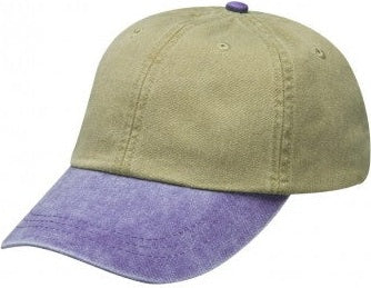 Adams Headwear LP101 Optimum Pigment-Dyed Cap - Khaki  Purple