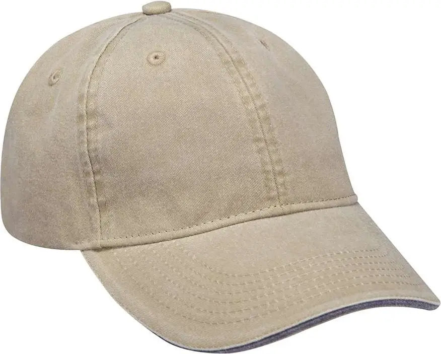 Adams Headwear Lp107 Icon Sandwich Cap - Khaki Black - one Size Fits Most