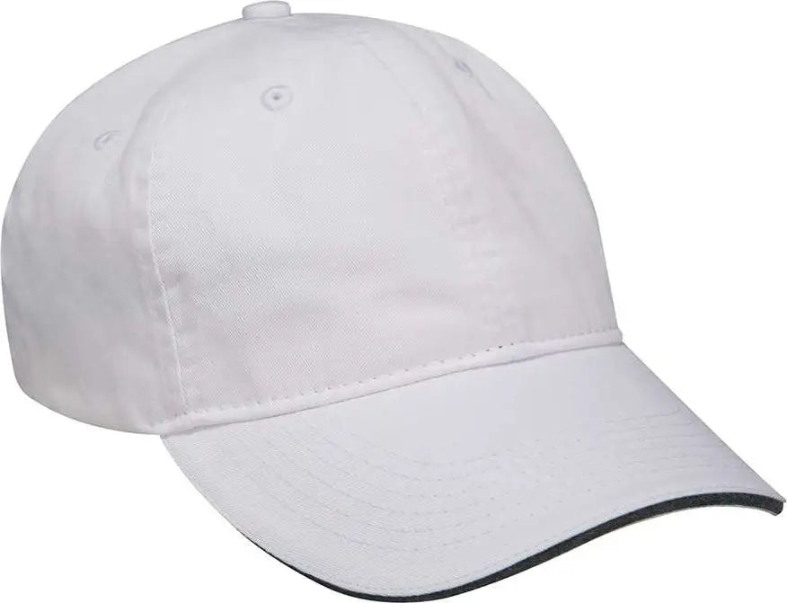 Adams Headwear Lp107 Icon Sandwich Cap - White Black - White / one Size Fits Most