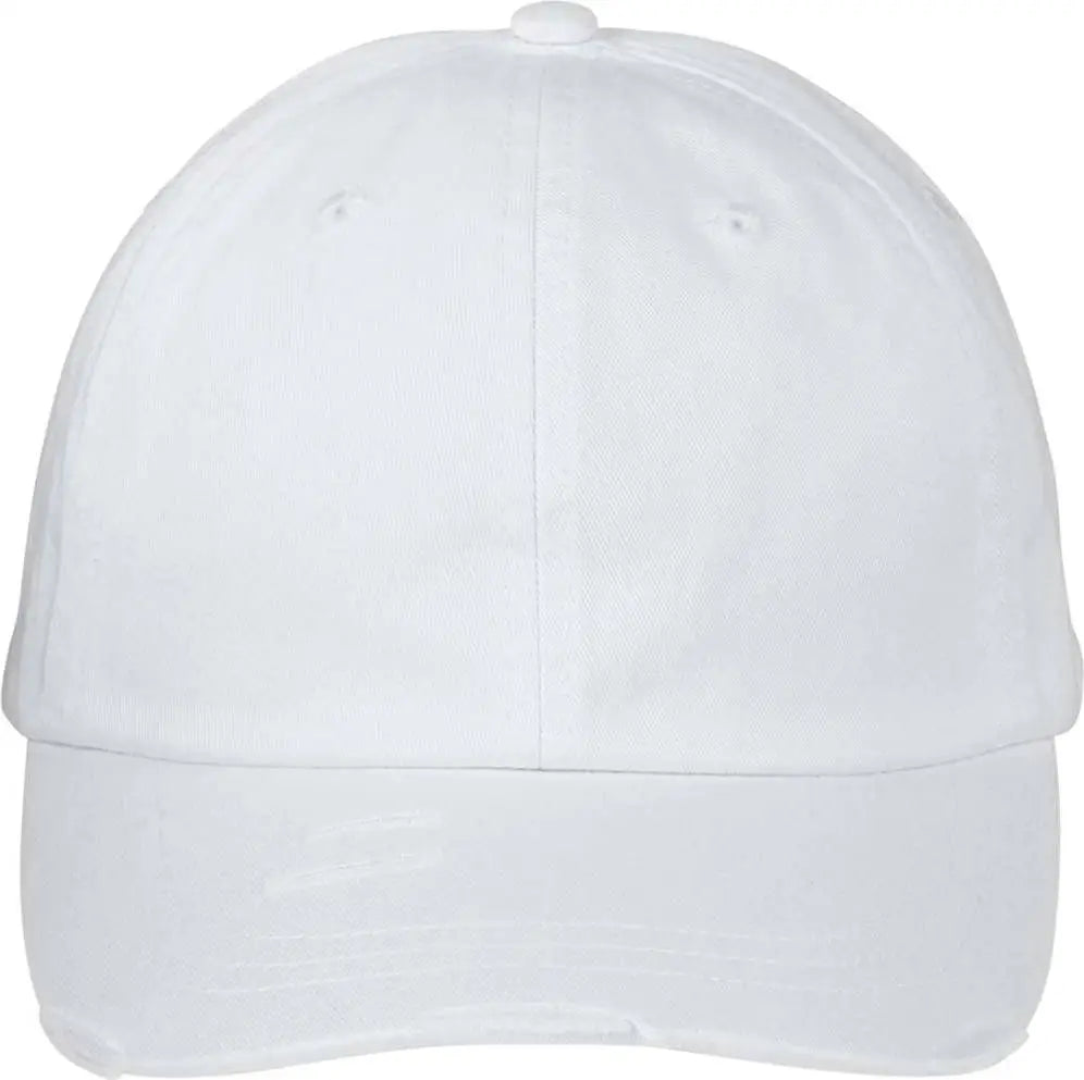 Adams Headwear Lp108 Classic Pigment Distressed Cap - White - White / one Size Fits Most