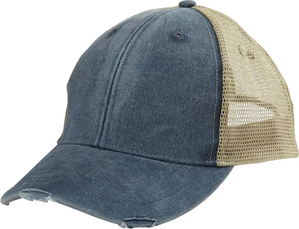 Adams Headwear Ol102 Ollie Distressed Cap - Navy Tan - one Size Fits Most