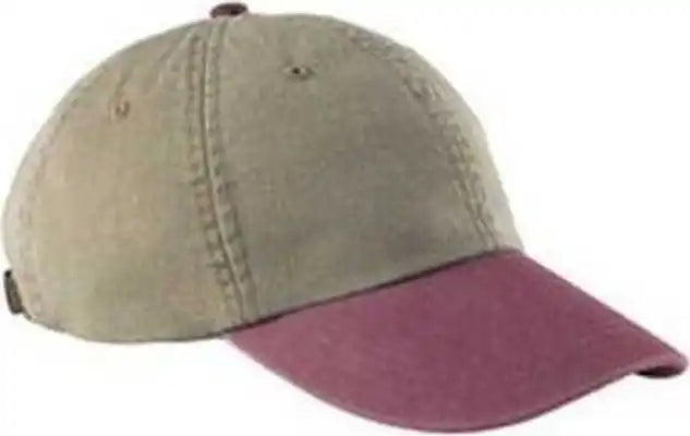 Adams Lp101 Optimum Pigment Dyed-cap - Khaki Burgundy - Maroon / one Size Fits Most