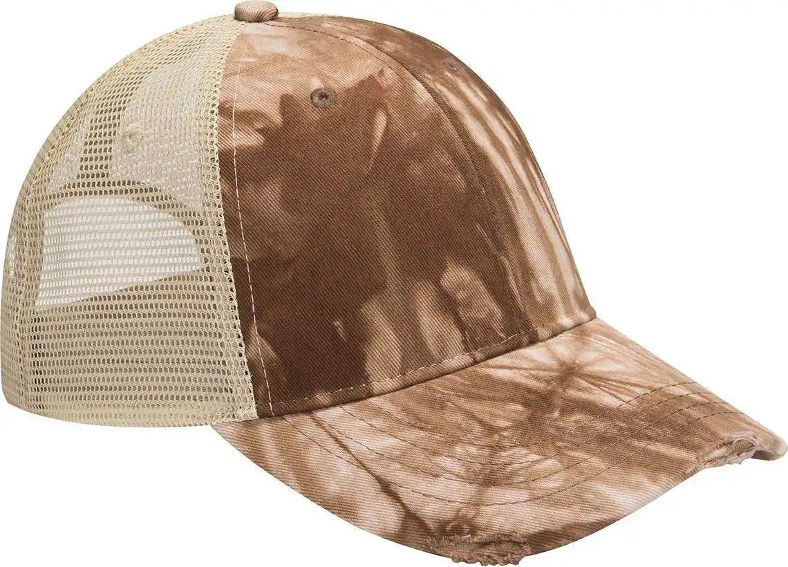 Adams Ol102 Distressed Ollie Cap - Brown Tie Dye Tan - one Size Fits Most
