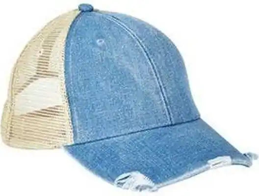 Adams Ol102 Distressed Ollie Cap - Light Denim Tan - Navy / one Size Fits Most