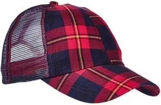 Adams Vb101 Vibe Cap - Redark Navy Plaid - Red / one Size Fits Most