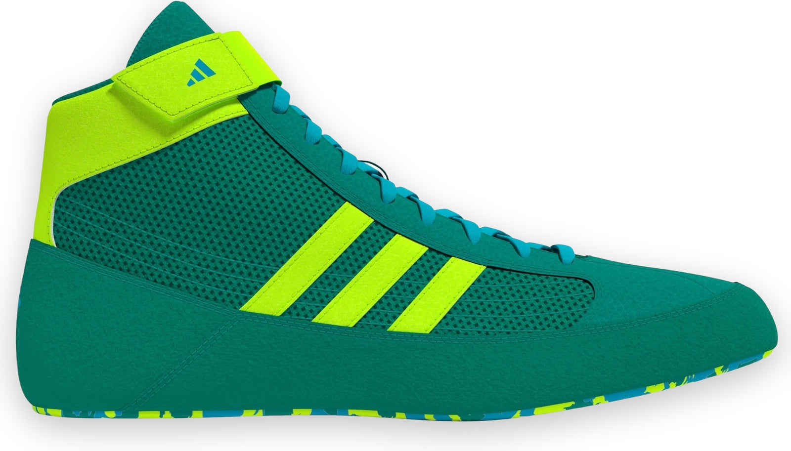 Adidas 221 Hvc 2 Wrestling Shoes - Teal Solar Green Cyan