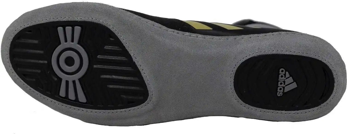 Adidas 224 Combat Speed 5 Wrestling Shoes - Gray Black Metallic Gold