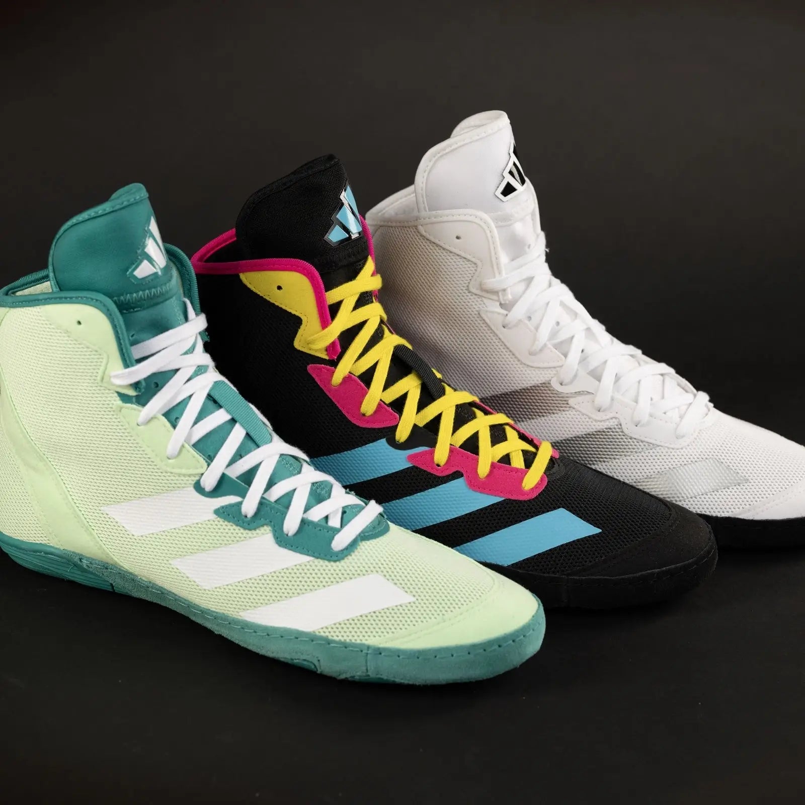 Adidas 233 Adizero Wrestling Shoes - Lime White Teal