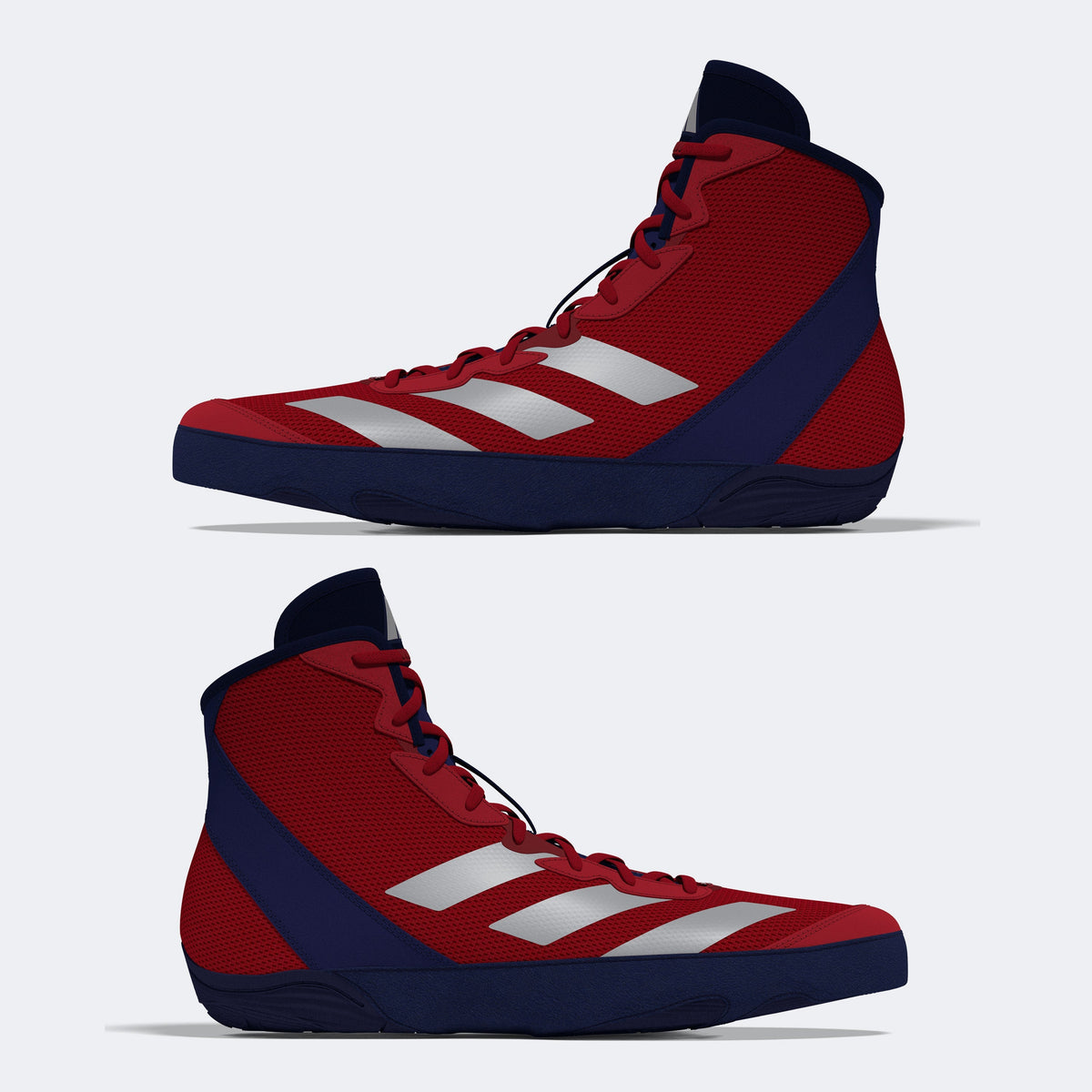 Adidas 233 Adizero Wrestling Shoes - Red Silver Navy