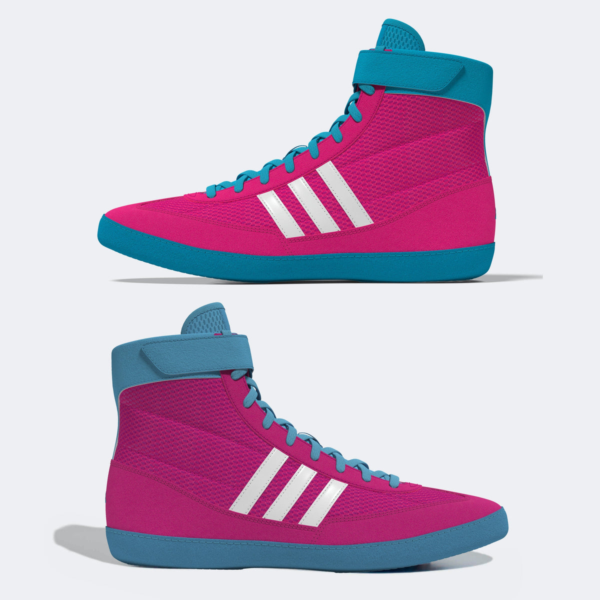 Adidas 234 Combat Speed 4 Wrestling Shoes - Pink White Cyan